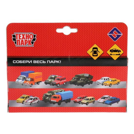 Машина металл УРАЛ ПОЖАРНАЯ, 12 см, дв., багаж., подвиж. дет., инерц., кор. Технопарк