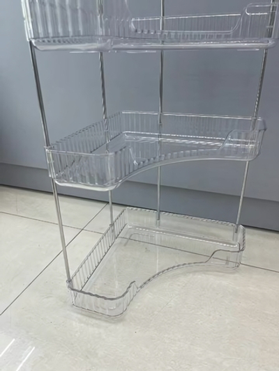 Полка для ванны угловая двойная «Фреш»прозрачная 25,7х29,7х25,7см