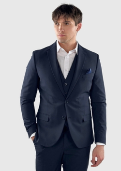 Мужской костюм тройка (темно-синий) Б44