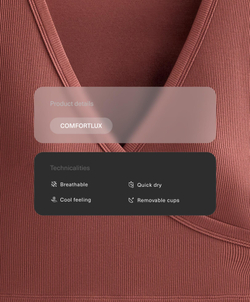 Oysho Топ Comfortlux с перекрестными деталями и длинными рукавами, линялый махагон