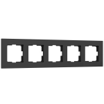 Рамка на 5 постов Slab (черный матовый) W0052908