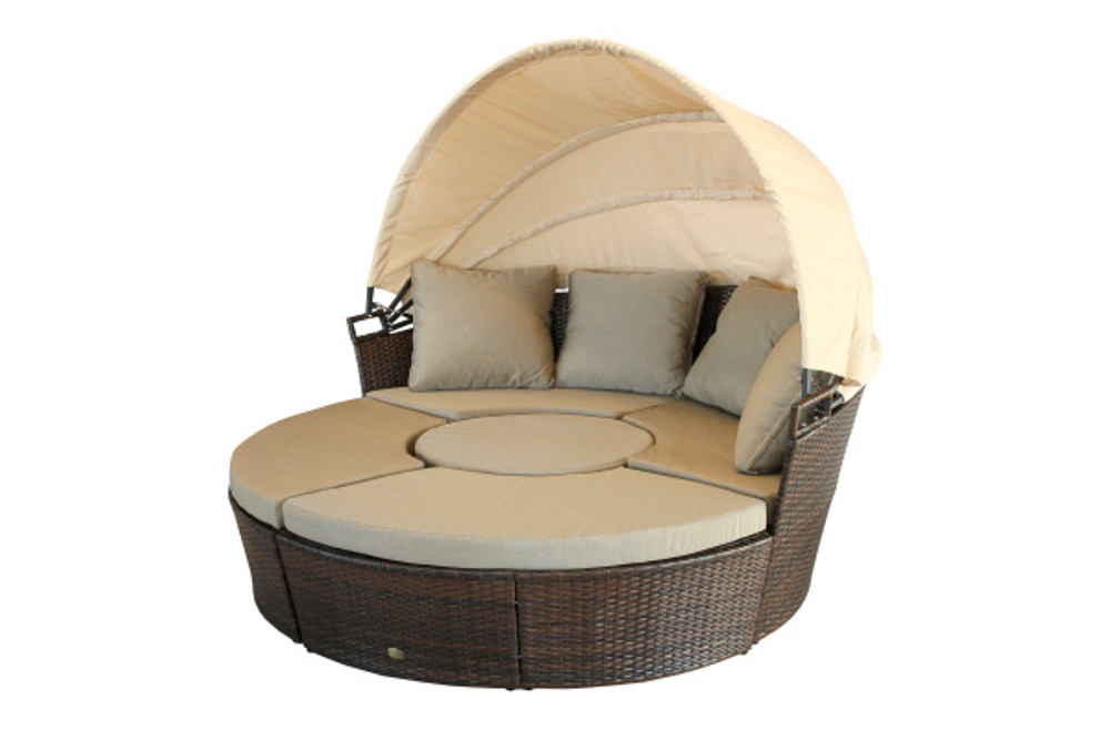 Набор мебели Garden Story Ракушка 2 кор.(ротанг темно-коричневый, подушки бежевые)