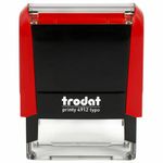Штамп самонаборный 4-стр., 47х18 мм, синий, TRODAT 4912P4/DB, корпус КРАСНЫЙ, КАССЫ В КОМПЛЕКТЕ, 43218