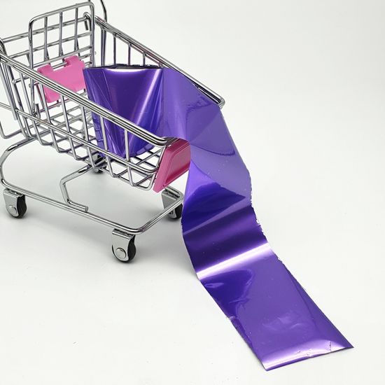 Фольга для литья и дизайна ногтей в пакетиках 1 метр, фиолетовая