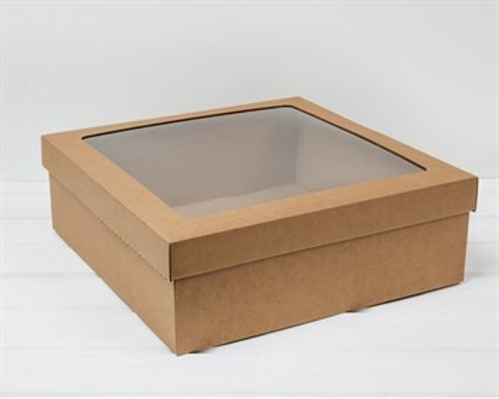 Коробка самосборная с прозрачным окошком 35*35*12 см.
