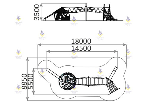 Спортивно-игровой комплекс «Молекула-5 с тропой»