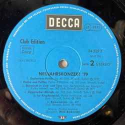 Винтажная виниловая пластинка LP Wiener Philharmoniker , Dirigent: Willi Boskovsky, Neujahrskonzert 79 (Германия 1979)
