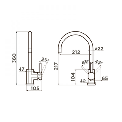 Кухонный смеситель Omoikiri Wakayama-LG