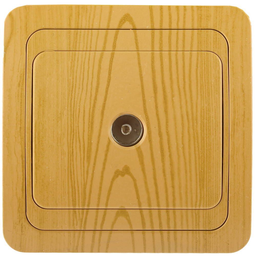 СВЕТОЗАР Гамма, телевизионная, цвет ольха, электрическая розетка (SV-54115-A)