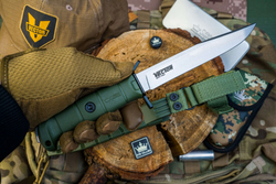 Нож Kizlyar Supreme VECTOR 420HC SW OKH PS (StoneWash, Olive Kraton Handle, Polyamide Sheath)