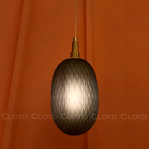 Подвесной светильник Cloyd ZAPFEN P1 / Ø13 см - латунь - дымчатое стекло (арт.11436)