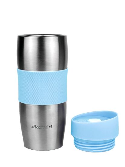 Термокружка 380 мл. из нержавеющей стали Kamille KM-2053R с TPR-вставкой