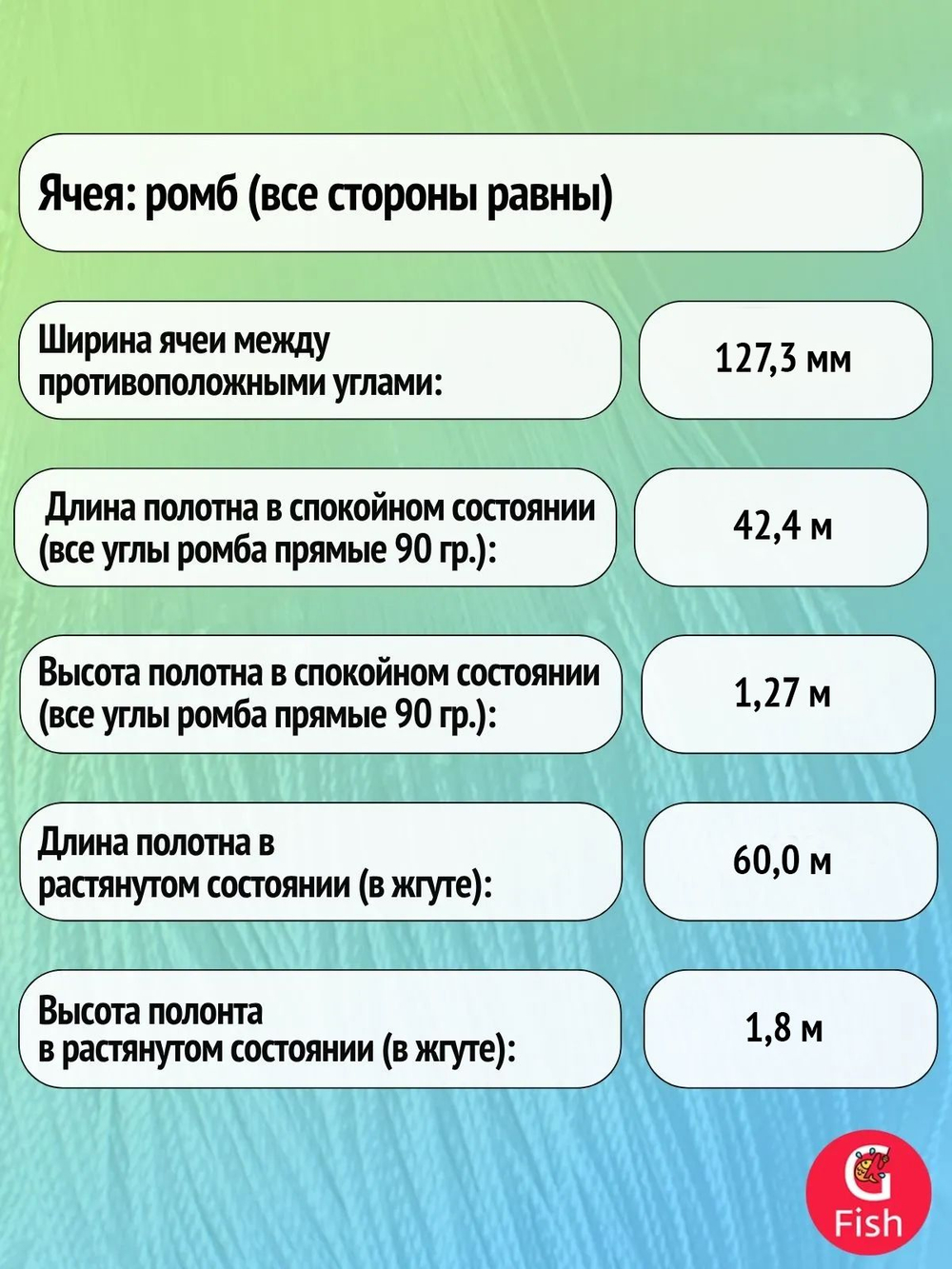 Сетка строительная Spider леска, толщина 0,25 мм, ячея 70 мм, высота 1,8 м, длина 60 м