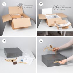 Тумба прикроватная Ин Блум подвесная Серый