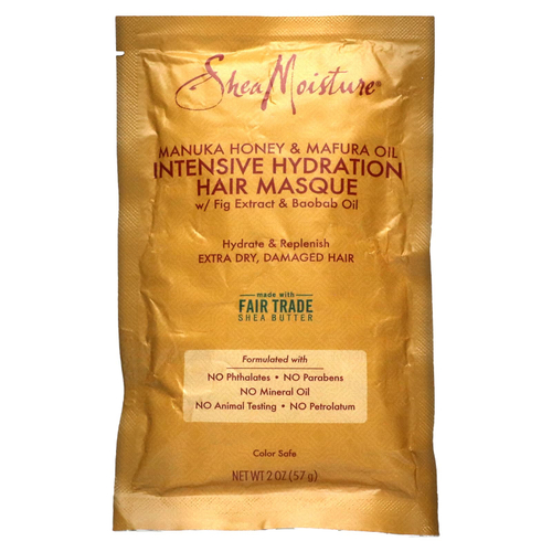SheaMoisture, маска для волос, с медом манука с маслом мафуры, интенсивное увлажнение, 57 г (2 унции)