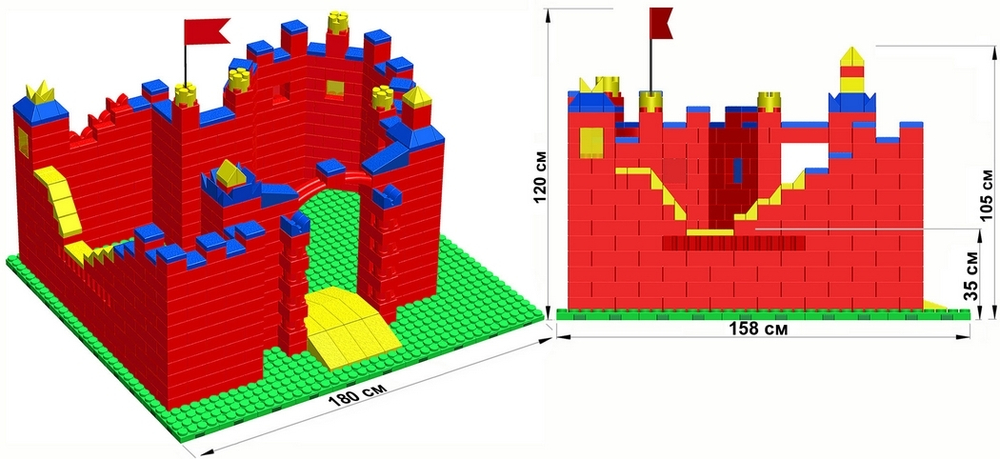 Конструктор Leco Замки GigaBloks 7,5"