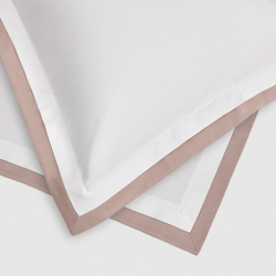 Постельное белье 2 спальное евро Сlaire&Caroll Lili белый с бежевым кантом