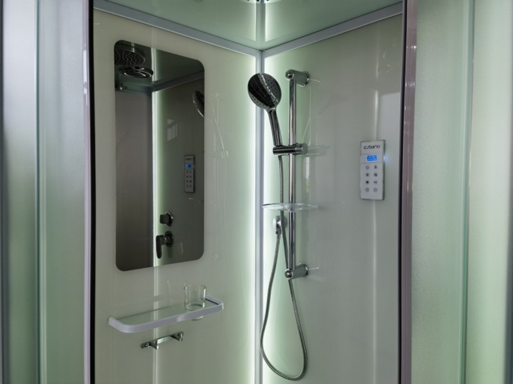 Душевая кабина Esbano (Эсбано) ES-L110CR, с низким поддоном, с электрикой и LED освещением, 110х110х210