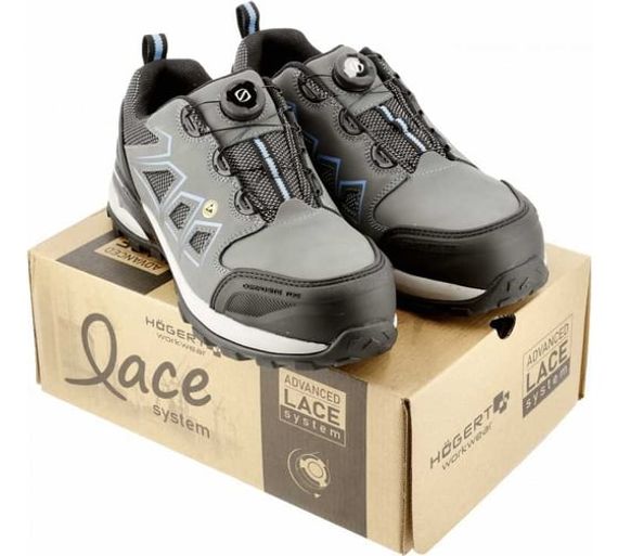 Полуботинки рабочие FULDE LACE SYSTEM S3S SR FO ESD серый/синий Högert, арт. HT5K577