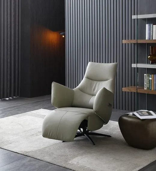 Кресло с электро-реклайнером Everse, бежевая кожа