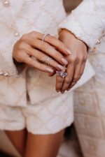 Фаланговое кольцо "Крест - накрест" с фианитами