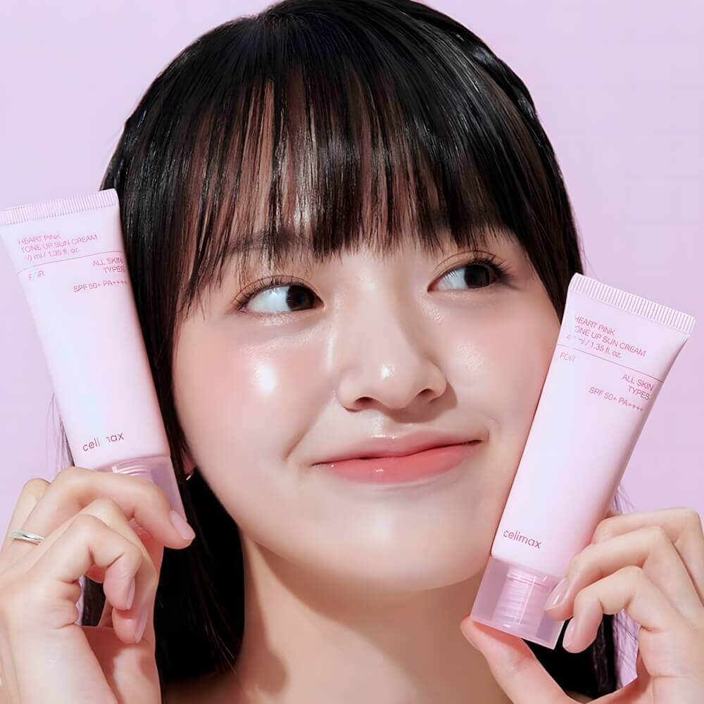 Celimax Тонирующий солнцезащитный крем Heart Pink Tone Up Sun Cream SPF50+ PA++++