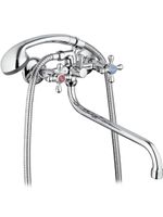 LML7-A605 Хром двурукий смеситель для ванны резиновая кранбукса