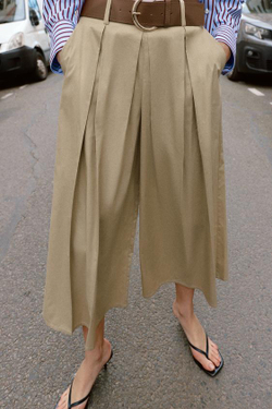 ZARA БРЮКИ-КЮЛОТЫ С РЕМНЕМ, МЯГКИЙ КАШТАНОВЫЙ