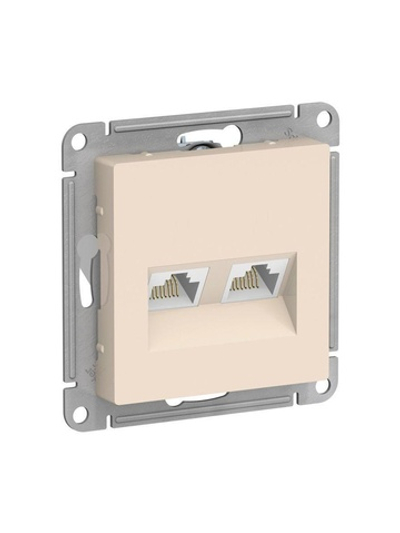 Розетка компьютерная 2-м AtlasDesign RJ45 кат.5E механизм беж. SE ATN000285