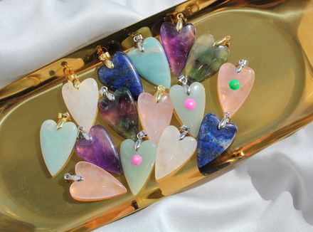 Подвеска "Сердце с глазом" 33,5мм, авантюрин