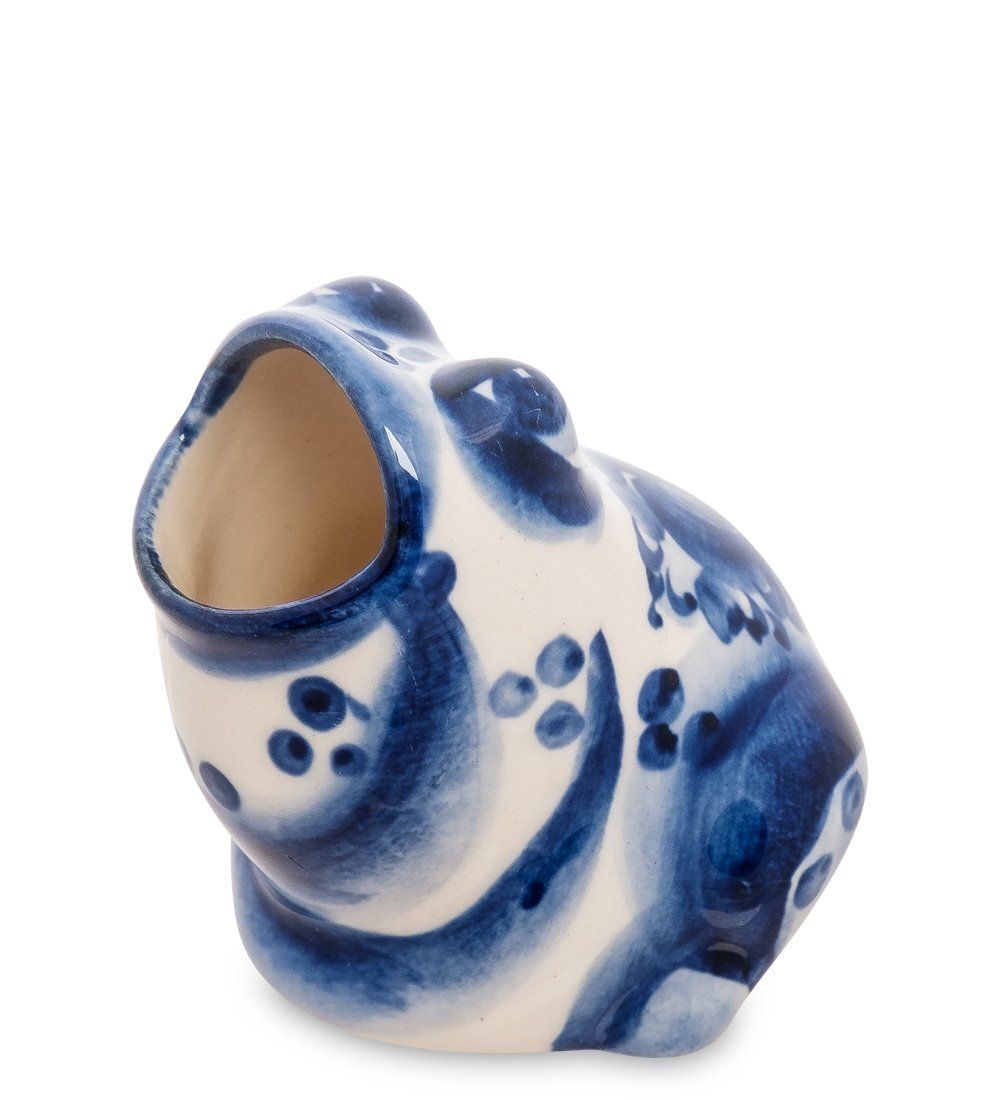 ГЛ- 115 Подставка для зубочисток «Лягушка» (Гжельский фарфор)