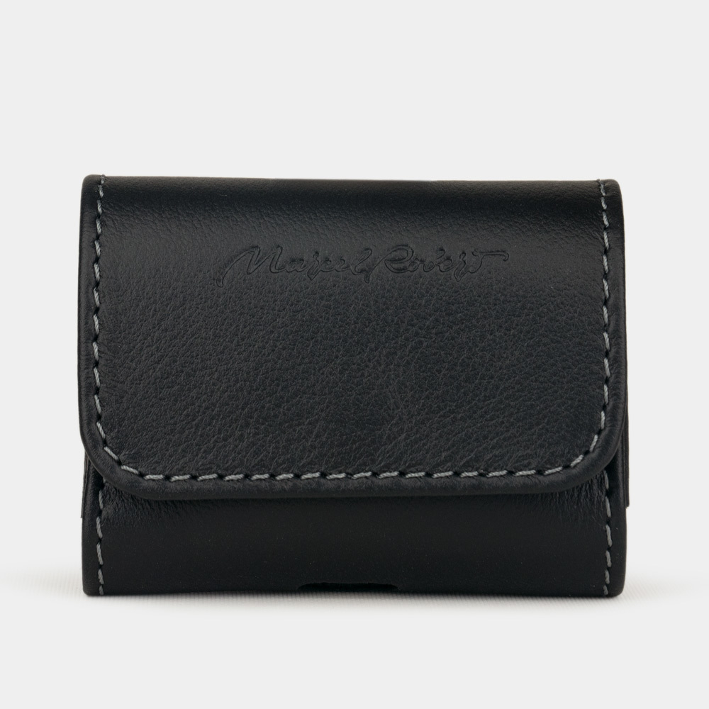 Чехол-держатель кожаный для наушников Grand Easy черного цвета