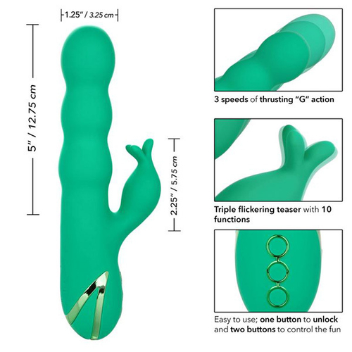 Зеленый вибромассажер-кролик California Exotic Novelties Sonoma Satisfier SE-4351-15-3