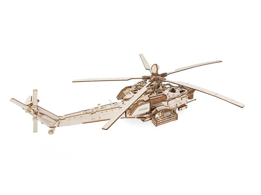 Вертолёт "Ночной Охотник" от Lemmo - Деревянный конструктор, 3D пазл, сборная модель