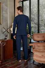 Элегантный домашний комплект для мужчин Doreanse (Размер: S) (Цвет: темно-синий)