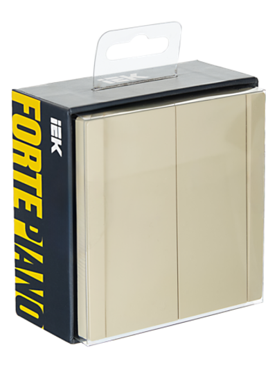 FORTE&PIANO Выключатель 2-клавишный 10А FP405 ваниль IEK