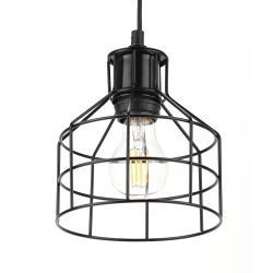 Светильник подвесной (подвес) ЭРА PL9 BK металл, E27, max 60W, высота плафона 230мм, подвеса 800мм, черный