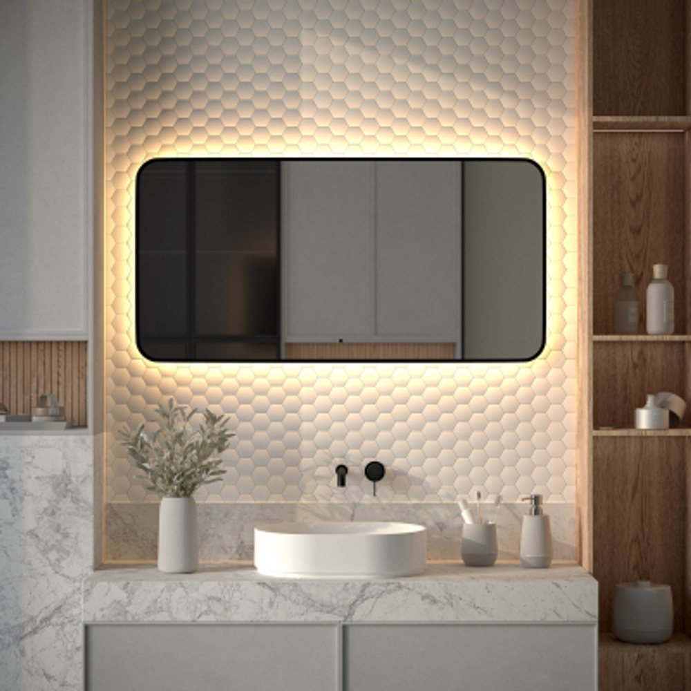 Зеркало Defesto LED 34W теплый свет AURA 120Х60 см