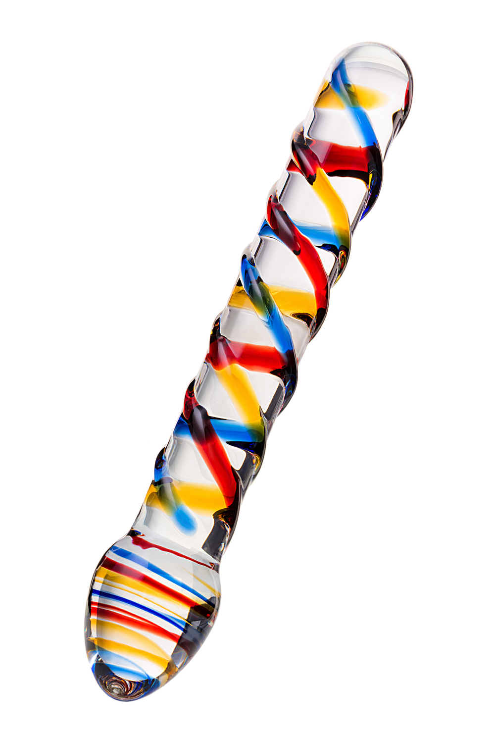 Фаллоимитатор стеклянный разноцветный 20 см