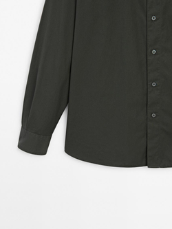 Massimo Dutti Хлопковая рубашка, зеленый