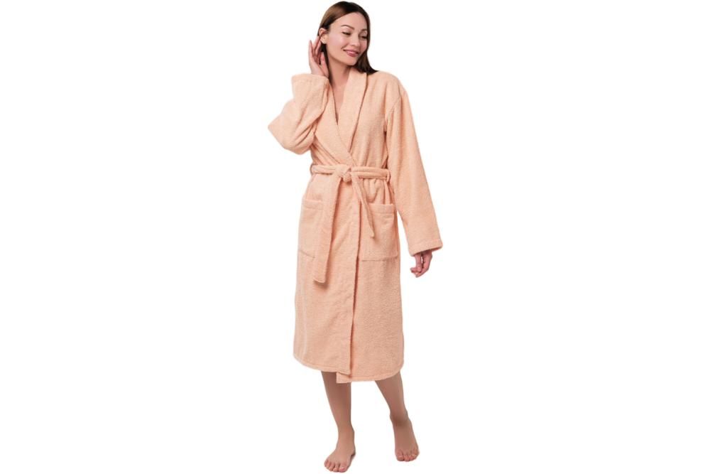 Халат махровый Home One, размер 54, персиковый