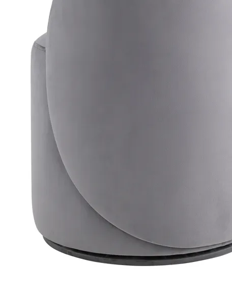 Крутящийся пуф со спинкой Loreen, серый велюр