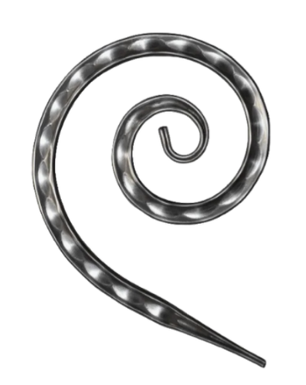 Кованый элемент "Запятая" с декоративной фактурой 350х340 мм.