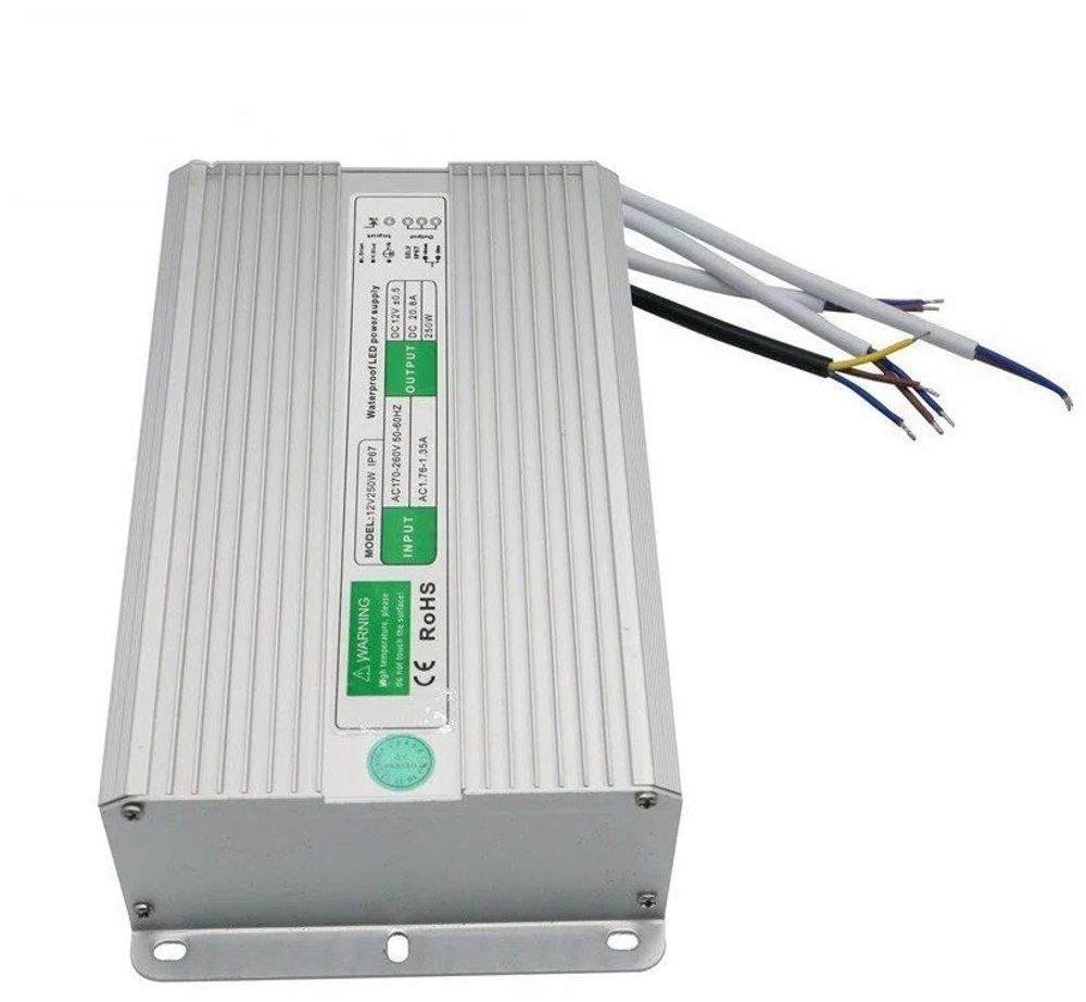 Блок питания (AC-DC) 12V 250W 250-12 герм IP67 металл
