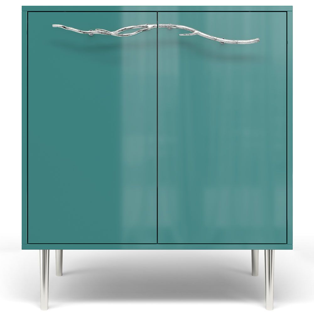 Комод Арт Колор Стайл Сильвер с 2 полками Пастельно-синий