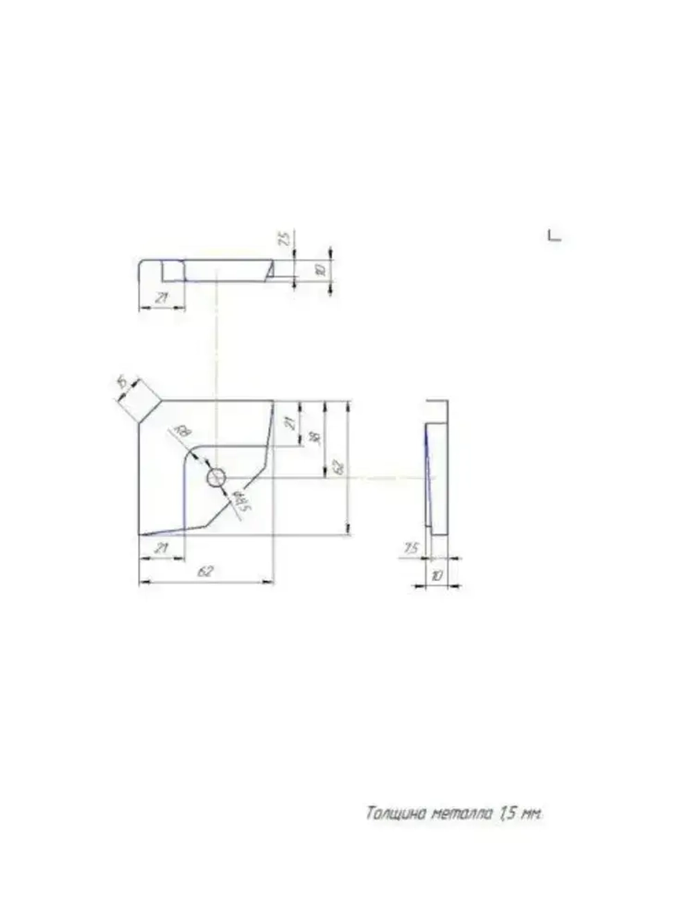 Крепеж для теплиц Г-образный 20х20 мм краб-система, подходит для стеллажа, 4 пары - толщина металла 1.5мм
