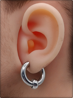 Серьга (1шт) хард-обманка для пирсинга уха, медсталь.