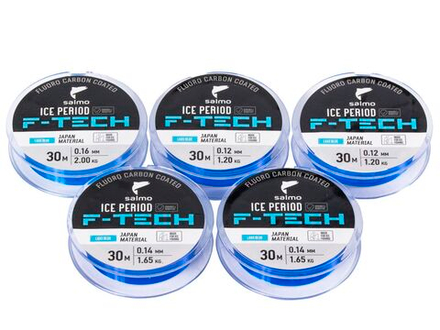 Лески монофильные зимние Salmo ICE PERIOD F-TECH Lake Blue 5шт. набор