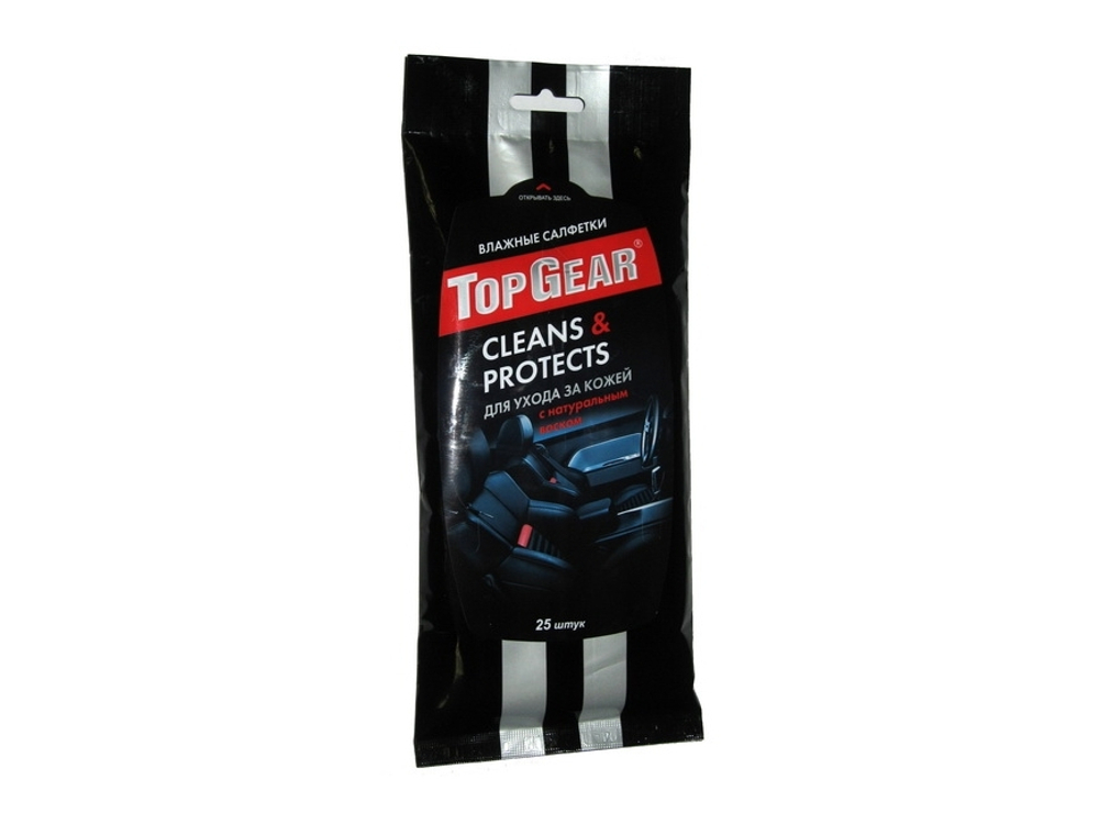 TOP GEAR LEATHER (25 шт.) Салфетки для кож. салона
