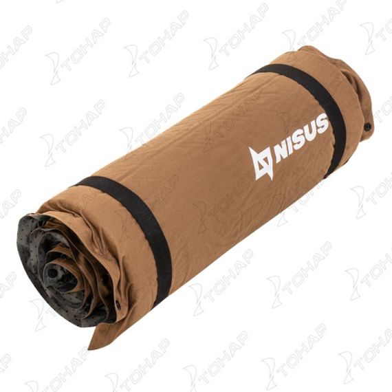 Коврик самонадув. 190x65x10 флок коричневый (N-010-B) NISUS